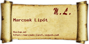 Marcsek Lipót névjegykártya